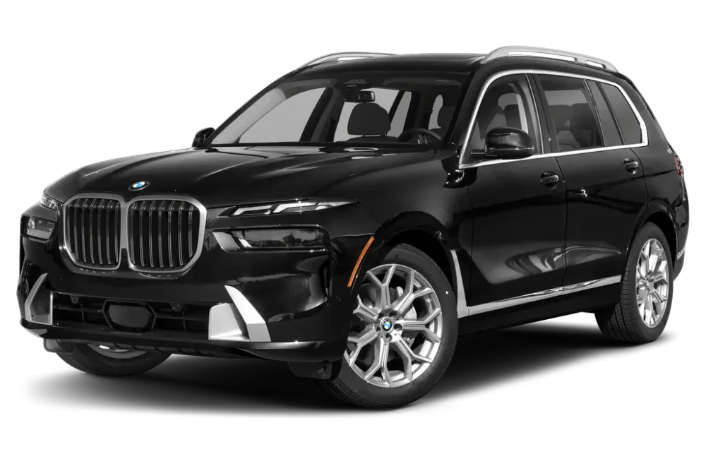 Black BMW X7 executive sedan used for Express Midwest black car service in Iowa City